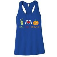 Skeleton Hand Heart Peace Love Halloween Cute Gift Women's Racerback Tank