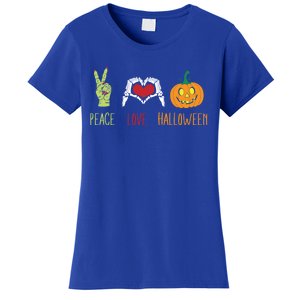 Skeleton Hand Heart Peace Love Halloween Cute Gift Women's T-Shirt