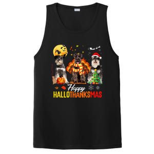 Schnauzer Happy Hallothanksmas Halloween Thanksgiving Xmas PosiCharge Competitor Tank