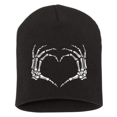 Skeleton Hands Heart Sign Retro Halloween Costume Short Acrylic Beanie