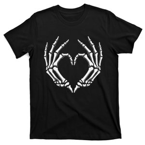 Skeleton Hands Heart Sign Retro Halloween Costume Women Girl Gift T-Shirt