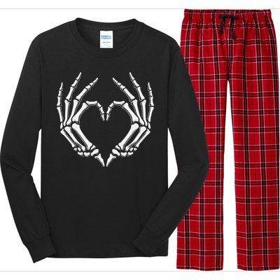 Skeleton Hands Heart Sign Retro Halloween Costume Women Girl Gift Long Sleeve Pajama Set