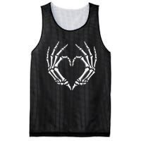 Skeleton Hands Heart Sign Retro Halloween Costume Women Girl Gift Mesh Reversible Basketball Jersey Tank