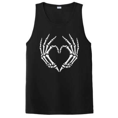 Skeleton Hands Heart Sign Retro Halloween Costume Women Girl Gift PosiCharge Competitor Tank