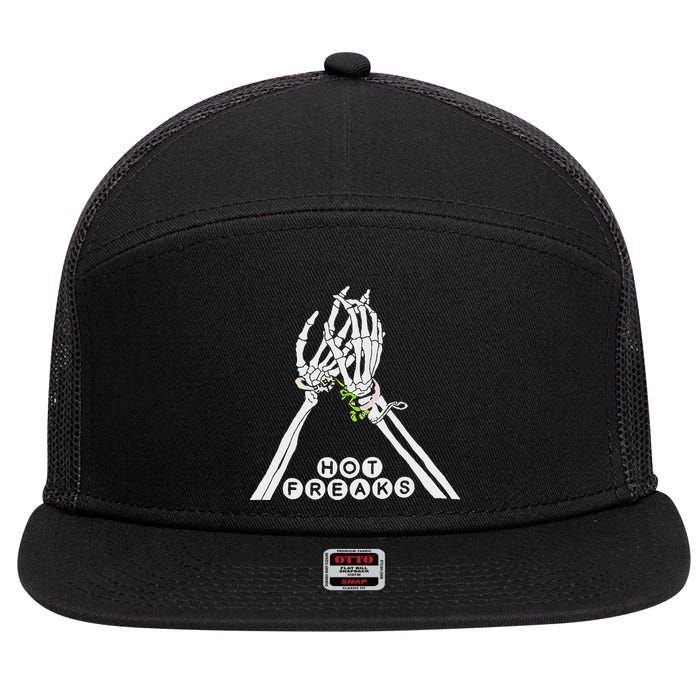 Skull Hand Hot Freaks Sweaty Bones 7 Panel Mesh Trucker Snapback Hat
