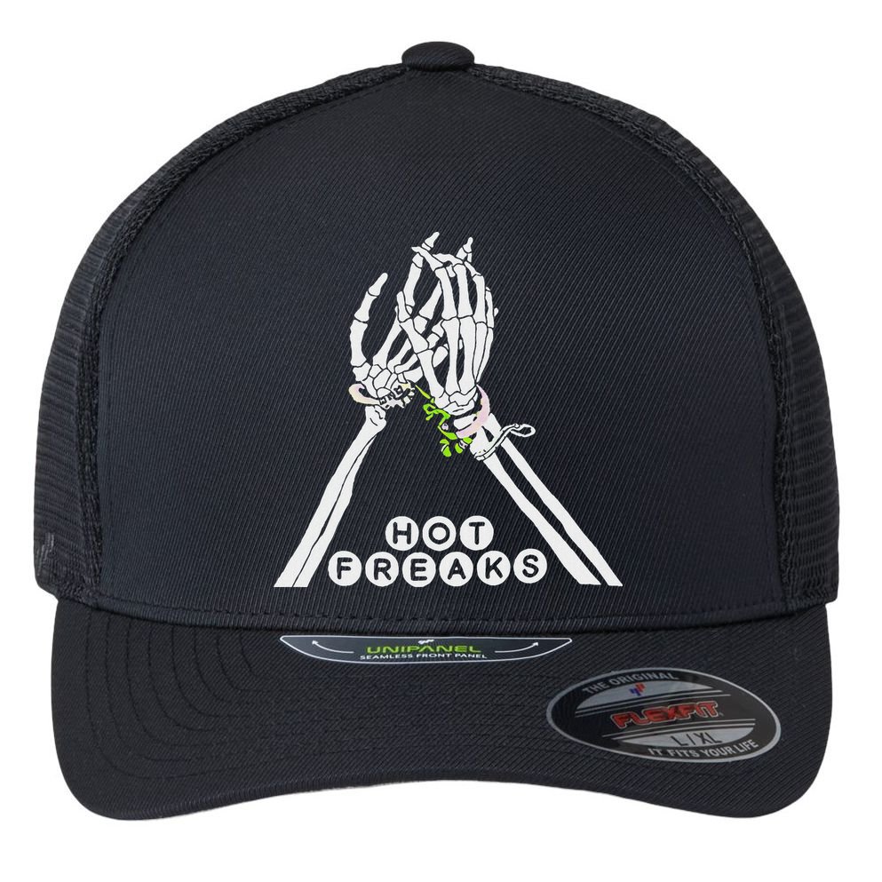 Skull Hand Hot Freaks Sweaty Bones Flexfit Unipanel Trucker Cap