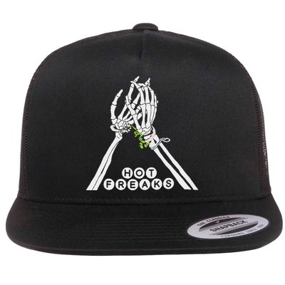 Skull Hand Hot Freaks Sweaty Bones Flat Bill Trucker Hat