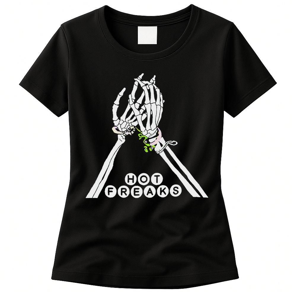 Skull Hand Hot Freaks Sweaty Bones Womens T-Shirt