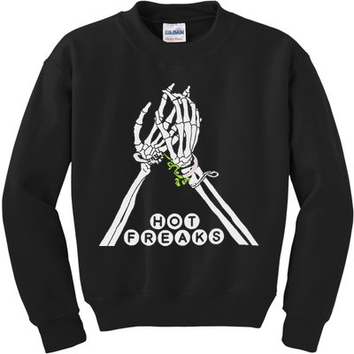 Skull Hand Hot Freaks Sweaty Bones Kids Sweatshirt