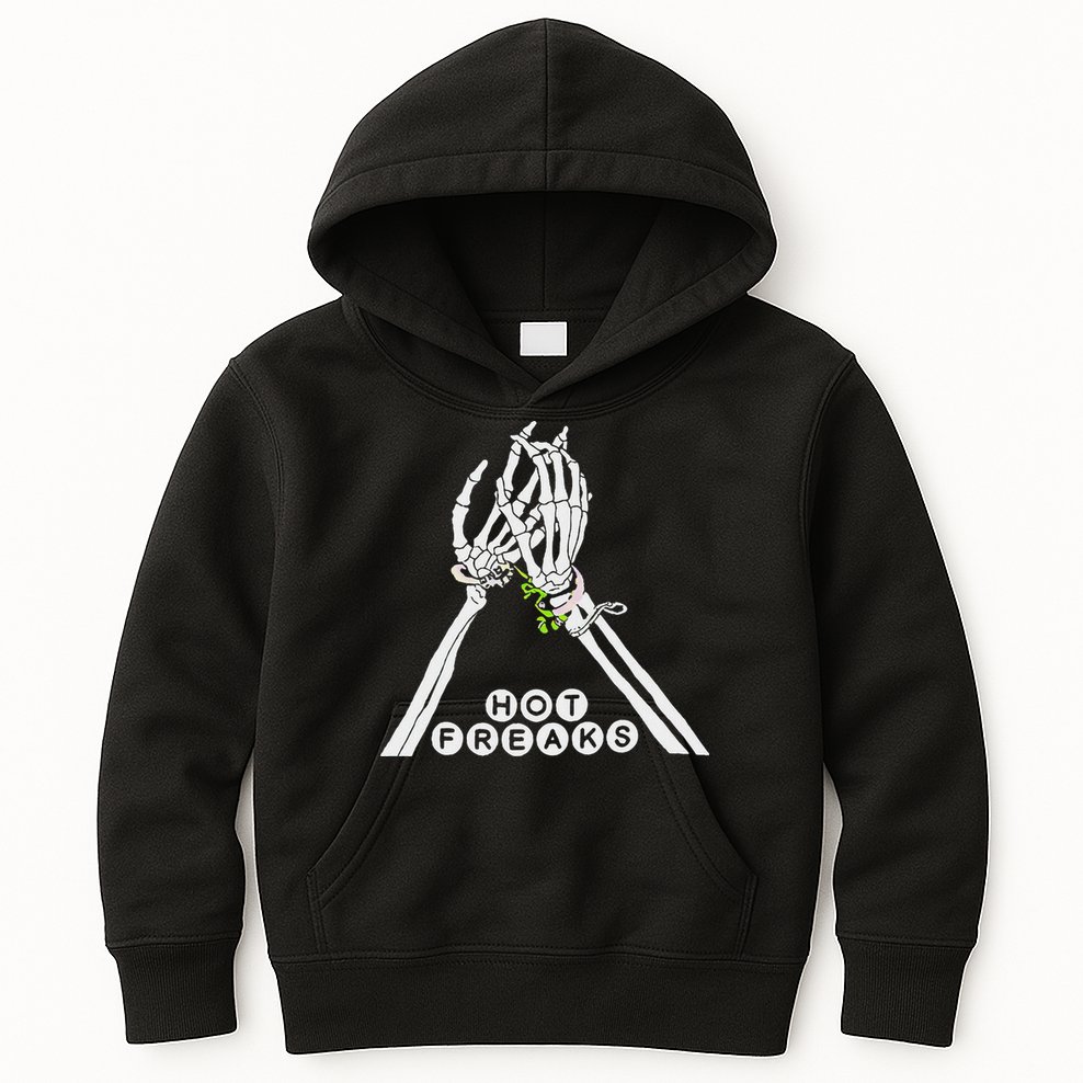 Skull Hand Hot Freaks Sweaty Bones Kids Hoodie