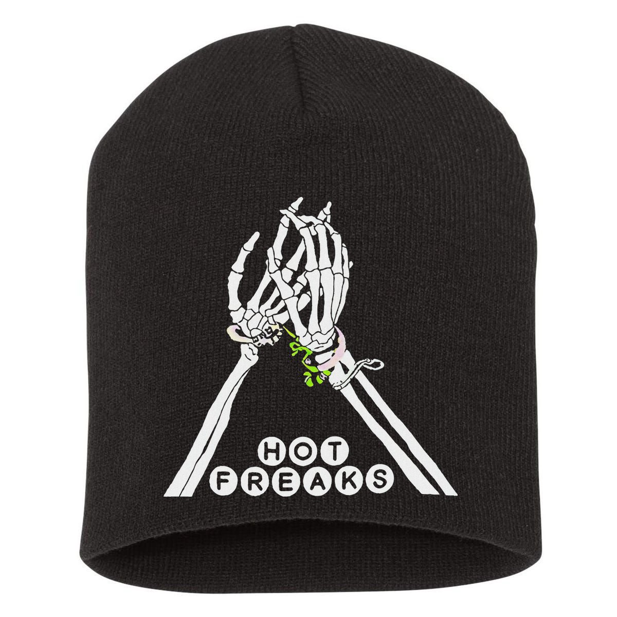 Skull Hand Hot Freaks Sweaty Bones Short Acrylic Beanie
