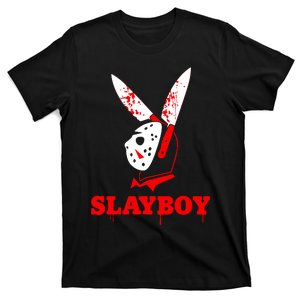 Scary Halloween Horror Slay Boy Hockey Mask Parody T-Shirt