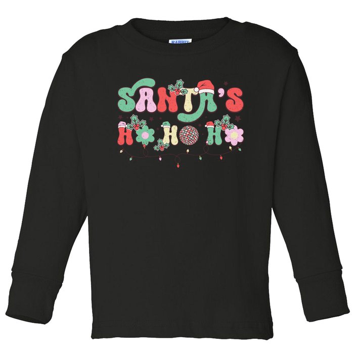 SantaS Ho Ho Ho Festive Holiday Graphic Toddler Long Sleeve Shirt