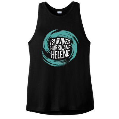 Survived Hurricane Helene Ladies PosiCharge Tri-Blend Wicking Tank