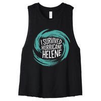 Survived Hurricane Helene Women's Racerback Cropped Tank