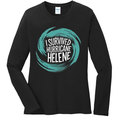 Survived Hurricane Helene Ladies Long Sleeve Shirt