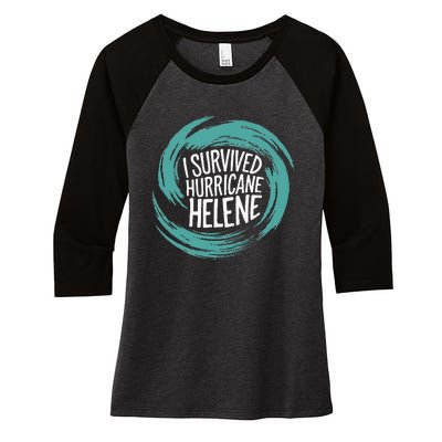 Survived Hurricane Helene Women's Tri-Blend 3/4-Sleeve Raglan Shirt