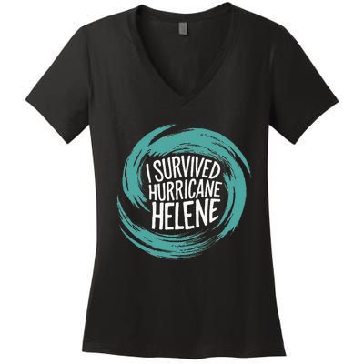 Survived Hurricane Helene Women's V-Neck T-Shirt