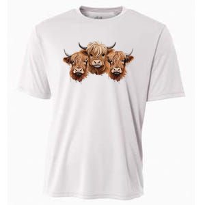 Scottish Hairy Highland Cows Apparel Coos Family Fun Cooling Performance Crew T-Shirt