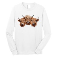 Scottish Hairy Highland Cows Apparel Coos Family Fun Long Sleeve Shirt