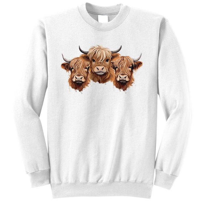 Scottish Hairy Highland Cows Apparel Coos Family Fun Sweatshirt