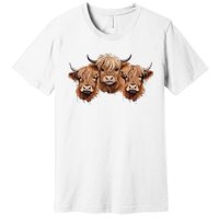 Scottish Hairy Highland Cows Apparel Coos Family Fun Premium T-Shirt