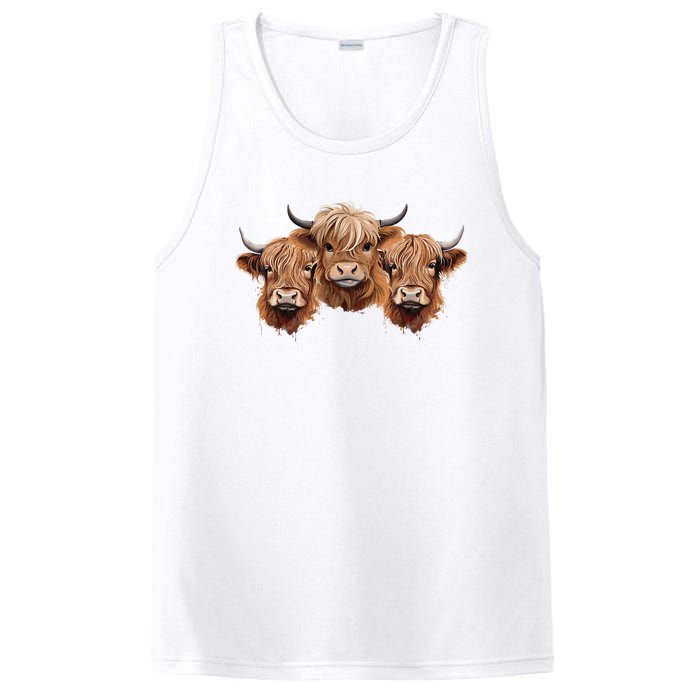 Scottish Hairy Highland Cows Apparel Coos Family Fun PosiCharge Competitor Tank