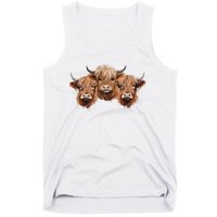 Scottish Hairy Highland Cows Apparel Coos Family Fun Tank Top