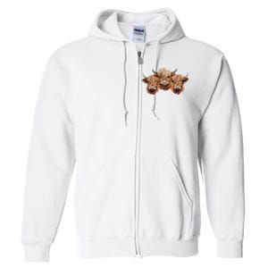 Scottish Hairy Highland Cows Apparel Coos Family Fun Full Zip Hoodie