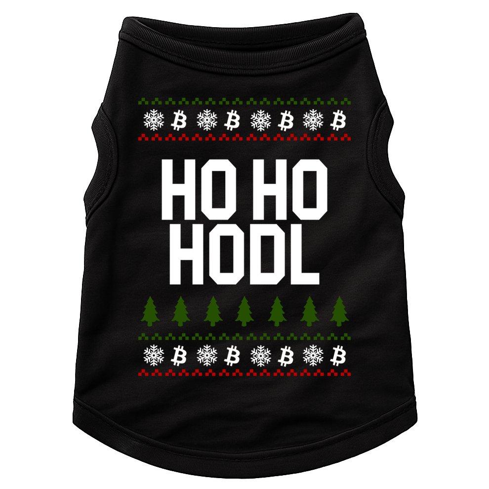 Santa Ho Ho Hodl Funny Crypto Ugly Christmas Doggie Tank
