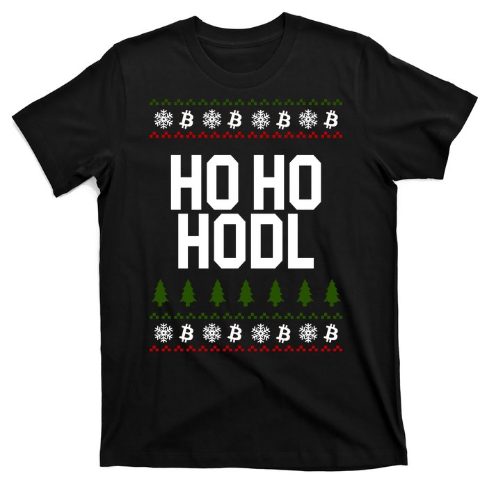 Santa Ho Ho Hodl Funny Crypto Ugly Christmas T-Shirt