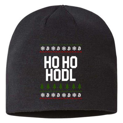 Santa Ho Ho Hodl Funny Crypto Ugly Christmas Sustainable Beanie