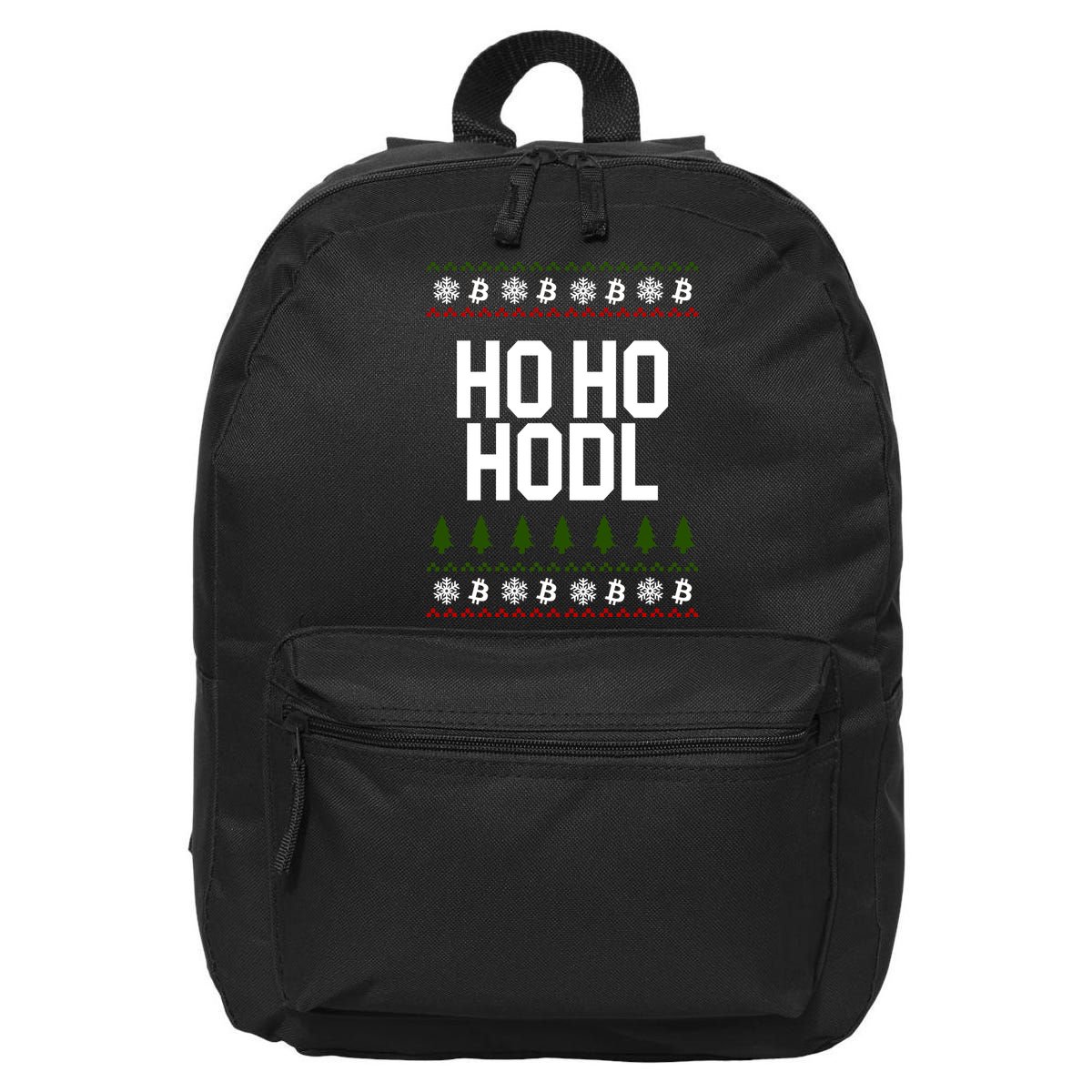 Santa Ho Ho Hodl Funny Crypto Ugly Christmas 16 in Basic Backpack