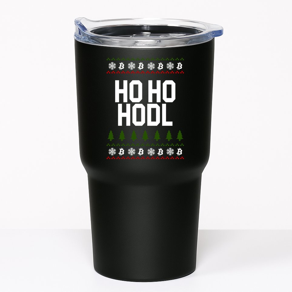 Santa Ho Ho Hodl Funny Crypto Ugly Christmas Tumbler