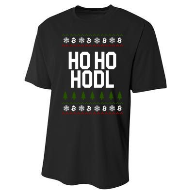 Santa Ho Ho Hodl Funny Crypto Ugly Christmas Performance Sprint T-Shirt