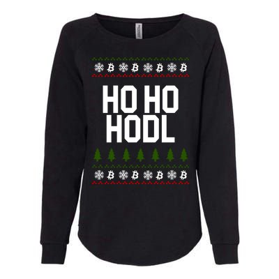 Santa Ho Ho Hodl Funny Crypto Ugly Christmas Womens California Wash Sweatshirt