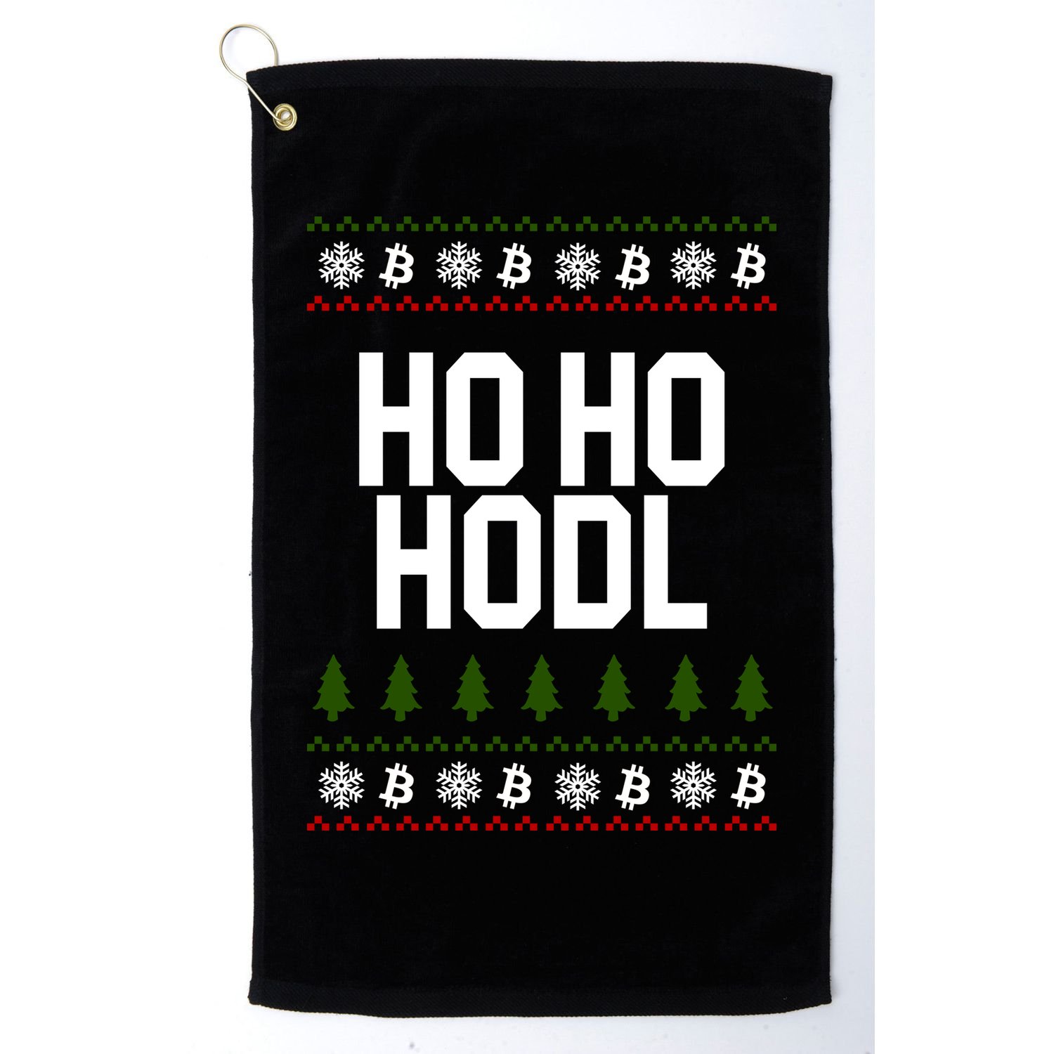 Santa Ho Ho Hodl Funny Crypto Ugly Christmas Golf Towel