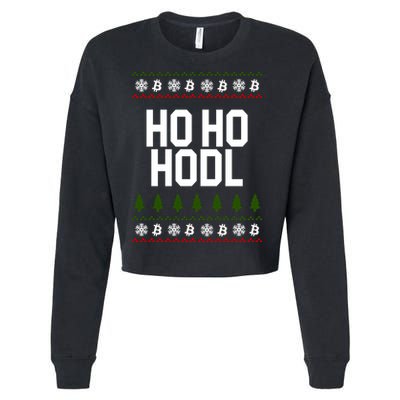 Santa Ho Ho Hodl Funny Crypto Ugly Christmas Cropped Pullover Crew