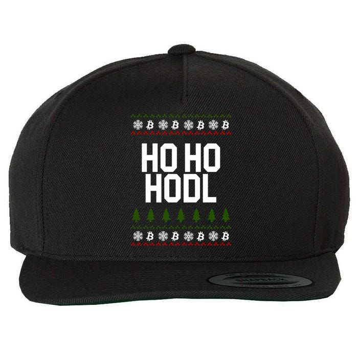 Santa Ho Ho Hodl Funny Crypto Ugly Christmas Wool Snapback Cap