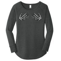 Skeleton Hands Holding Boobs Women's Perfect Tri Tunic Long Sleeve Shirt