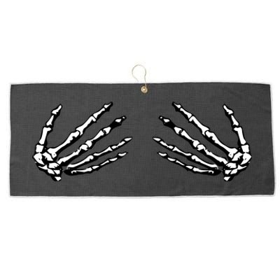 Skeleton Hands Holding Boobs Large Microfiber Waffle Golf Towel