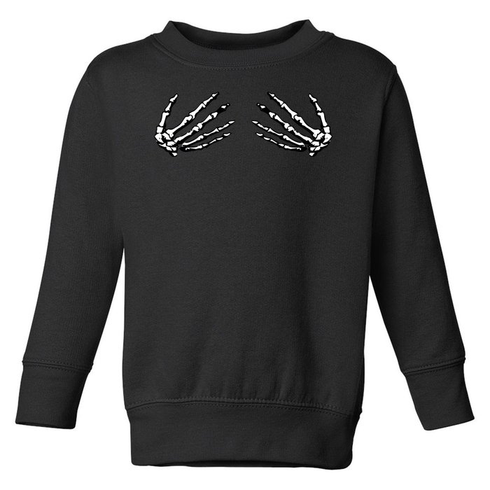 Skeleton Hands Holding Boobs Toddler Sweatshirt