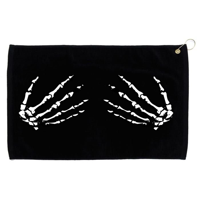 Skeleton Hands Holding Boobs Grommeted Golf Towel