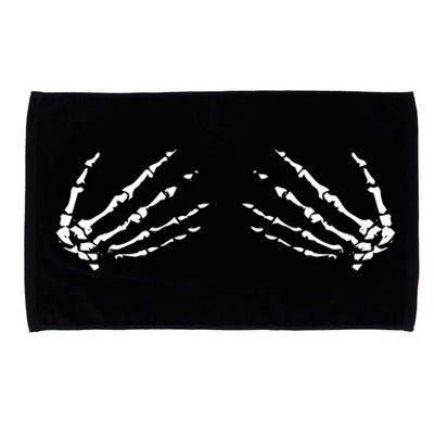 Skeleton Hands Holding Boobs Microfiber Hand Towel