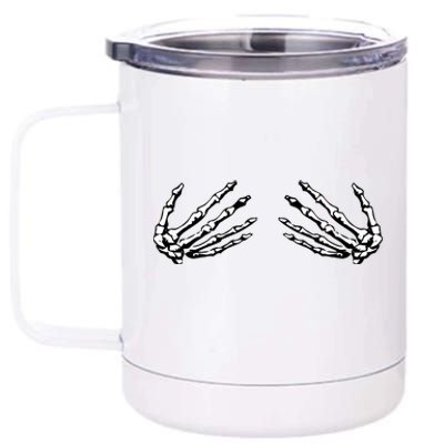 Skeleton Hands Holding Boobs 12 oz Stainless Steel Tumbler Cup