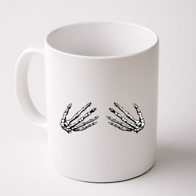 Skeleton Hands Holding Boobs Coffee Mug