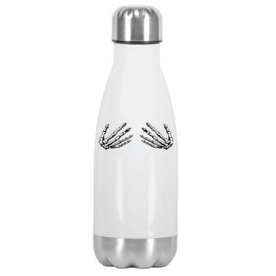 Skeleton Hands Holding Boobs Stainless Steel Insulated Water Bottle