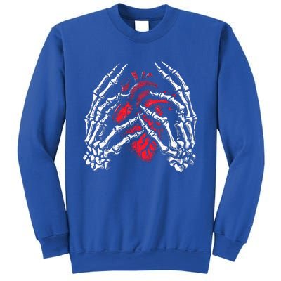 Skeleton Hands Holding Heart Halloween Costume Sweatshirt