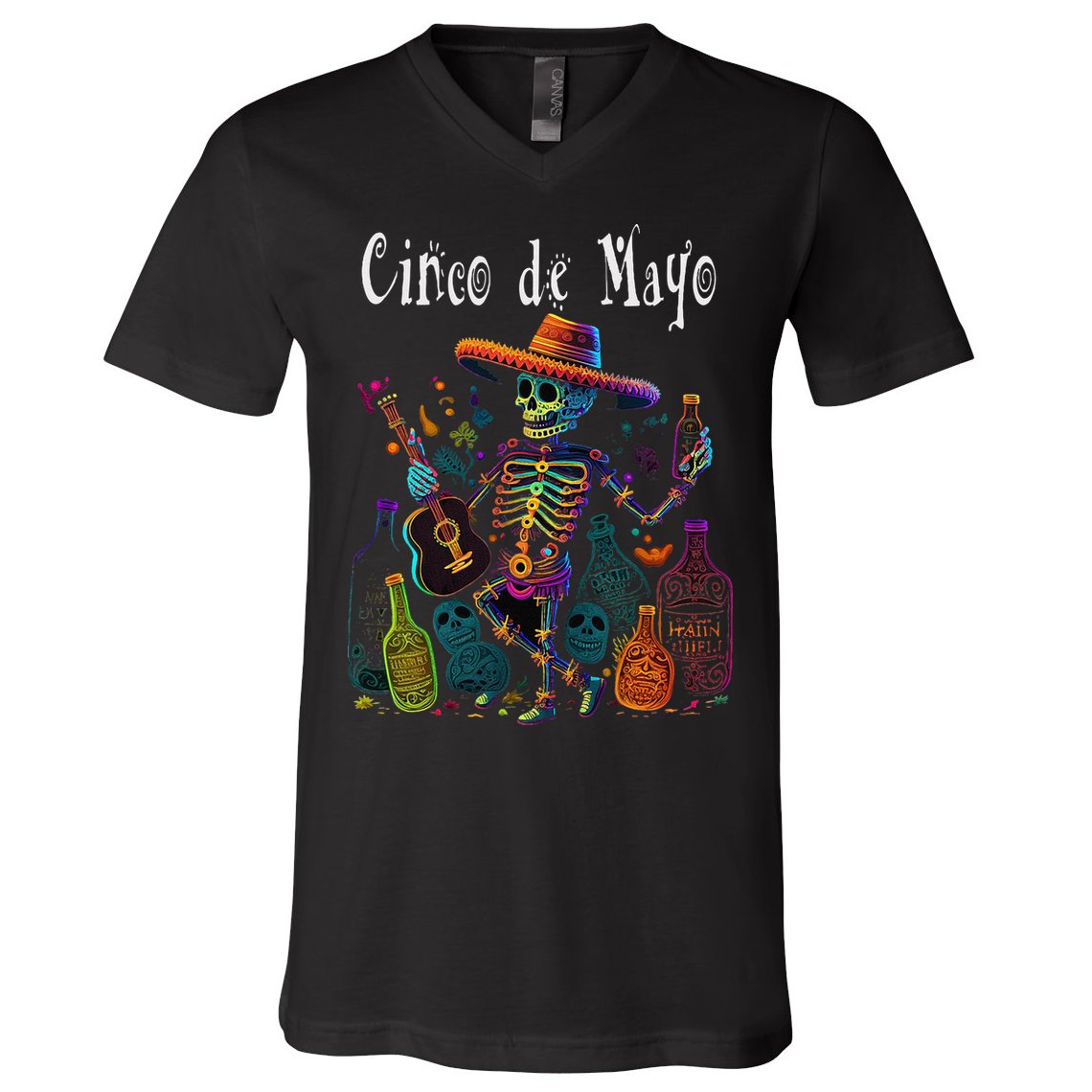 Sip Happens. Happy Cinco De Mayo! 12 V-Neck T-Shirt