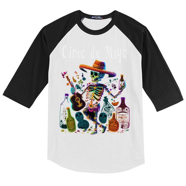 Sip Happens. Happy Cinco De Mayo! 12 Kids Colorblock Raglan Jersey